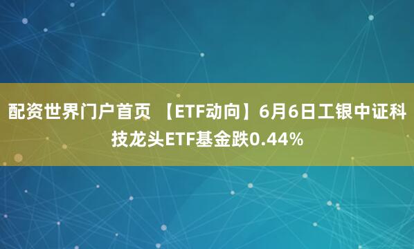 配资世界门户首页 【ETF动向】6月6日工银中证科技龙头ETF基金跌0.44%